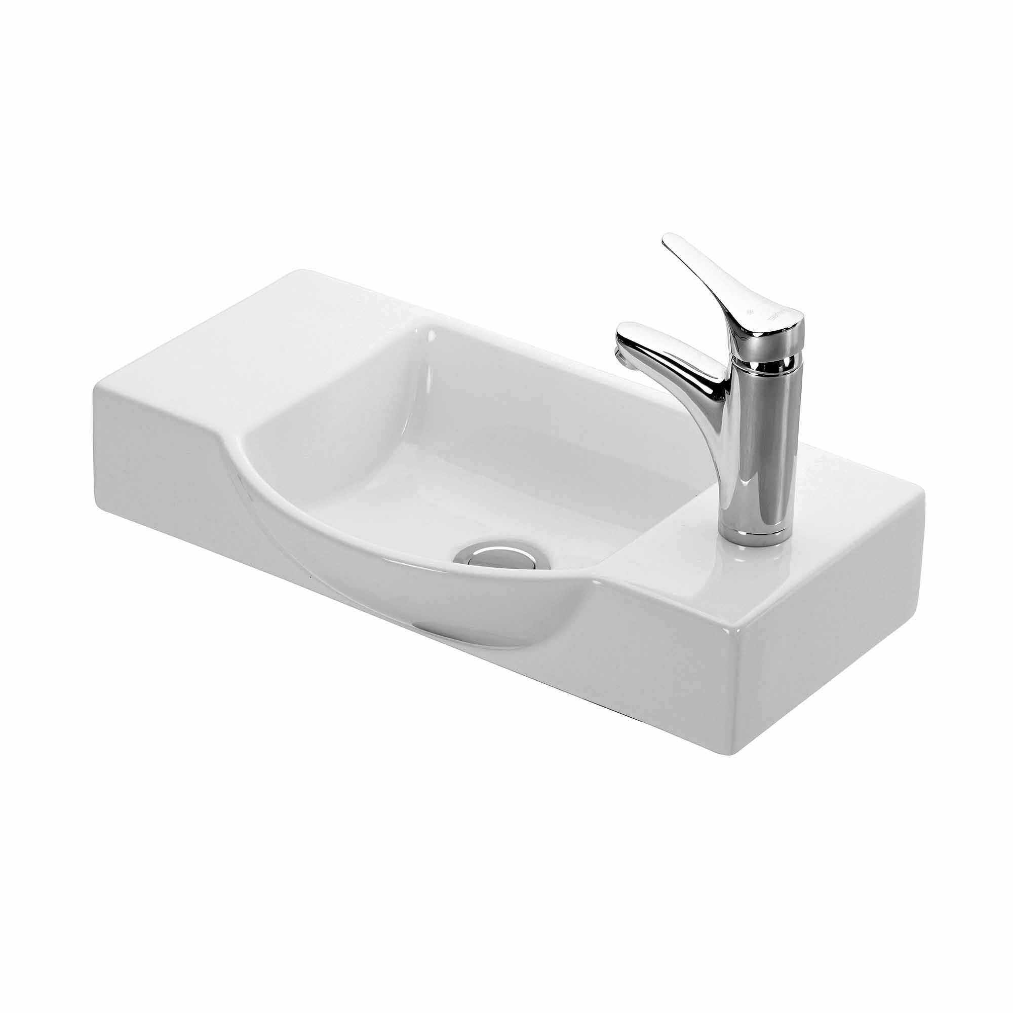 Ws Bath Collections Minimal 4077 Minimal 21 3 5 Wall Mounted Vessel Bathroom Sink White
