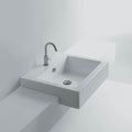 Ws Bath Collections Quad 60S Ws04401F Quad 24 Semi Recessed Bathroom Sink With Single Faucet Hole And Overflow