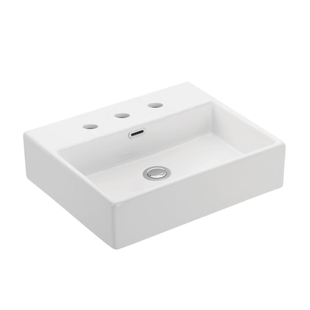 Ws Bath Collections Quattro 50.03 Quattro 19 1 2 Wall Mounted Vessel Bathroom Sink White