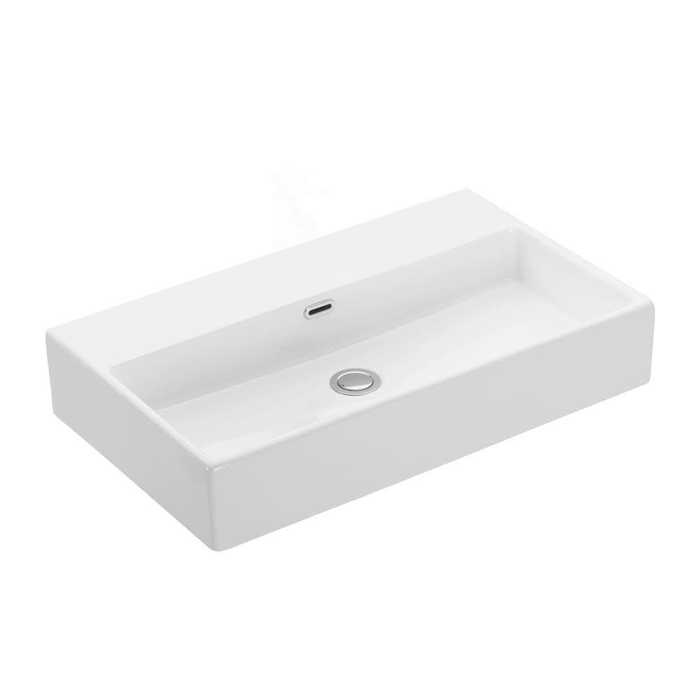 Ws Bath Collections Quattro 70.00 Quattro 27 3 5 Wall Mounted Vessel Bathroom Sink White