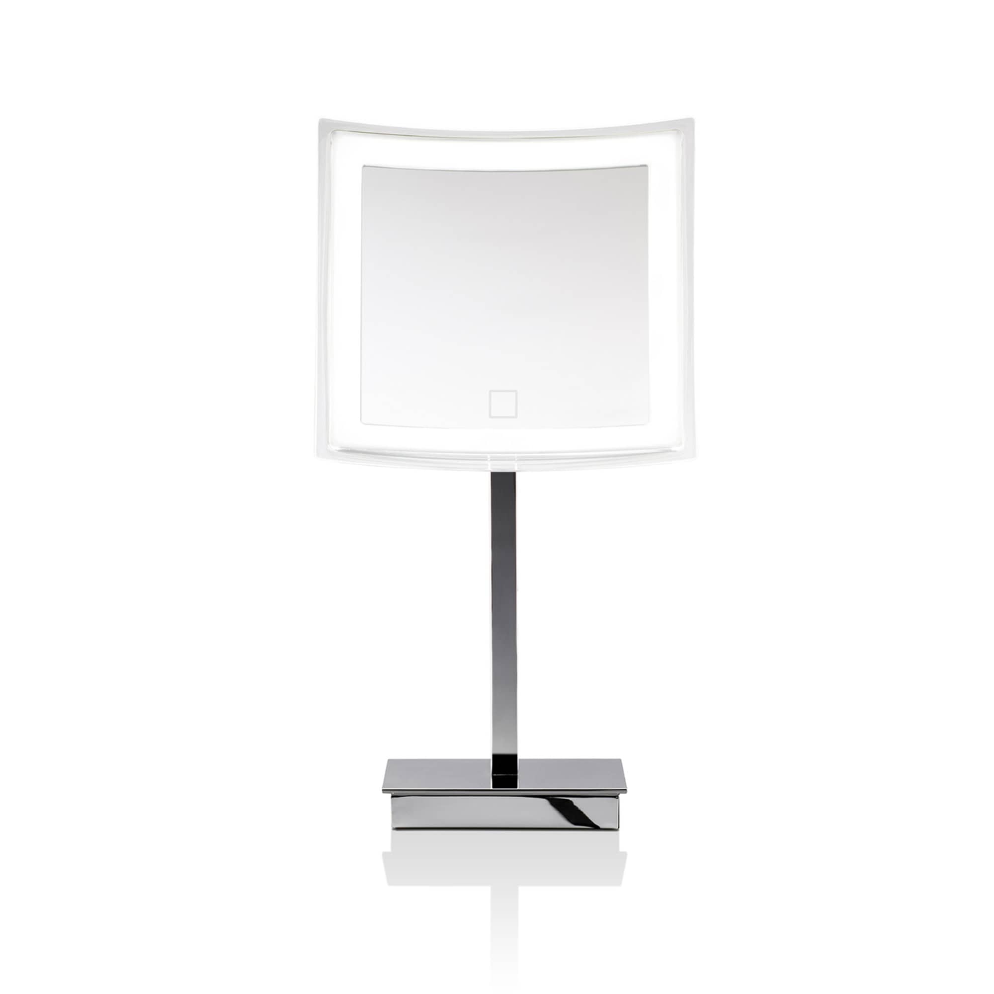 Ws Bath Collections Ws 83 Touch Spiegel 16 1 8 X 8 5 16 Square Flat Framed Lighted Mirror Polished Chrome