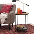 Wyndenhall Alrich Round Solid Mango Wood And Metal Side Accent Table In Natural Finish