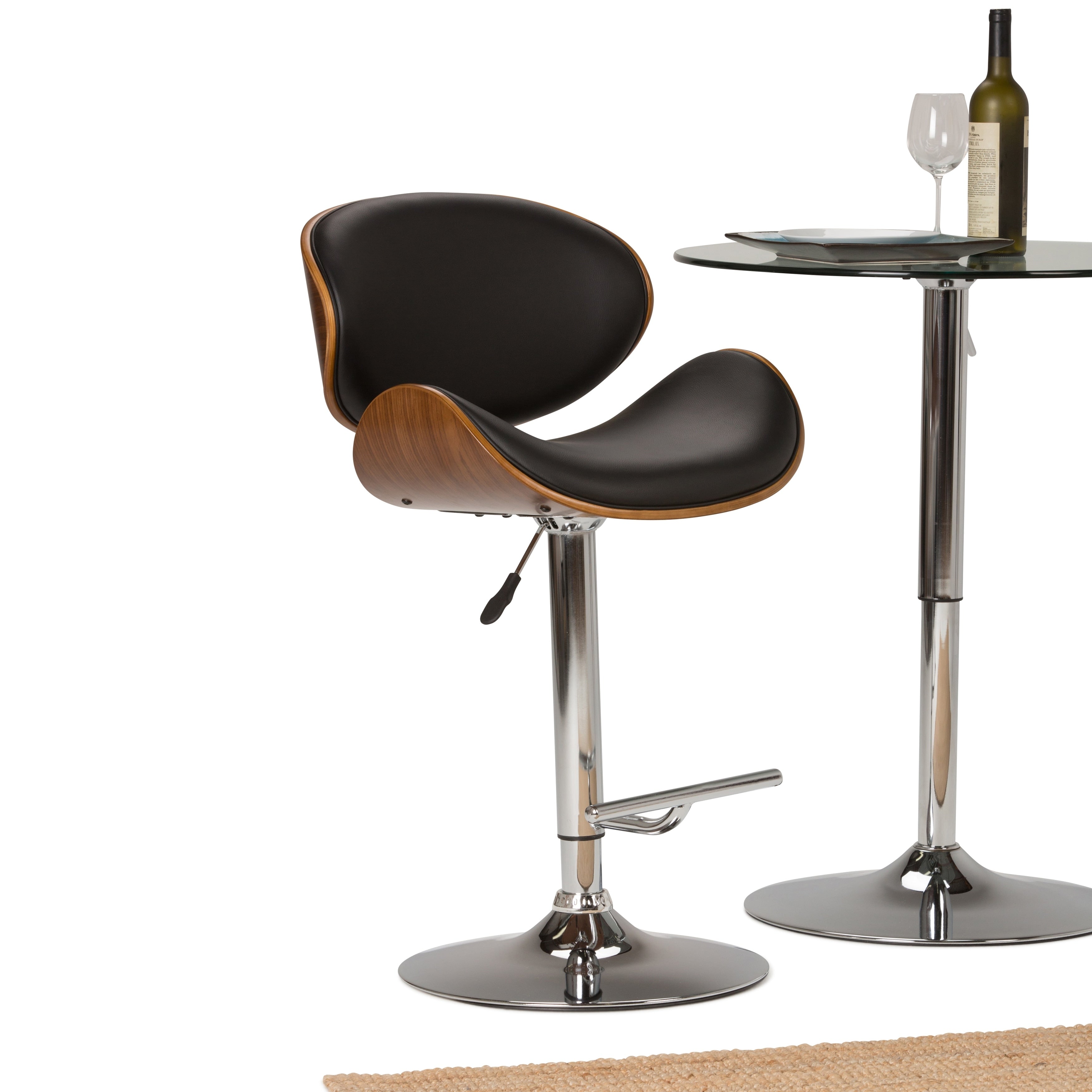 Wyndenhall Avondale Bentwood Gas Lift Bar Stool