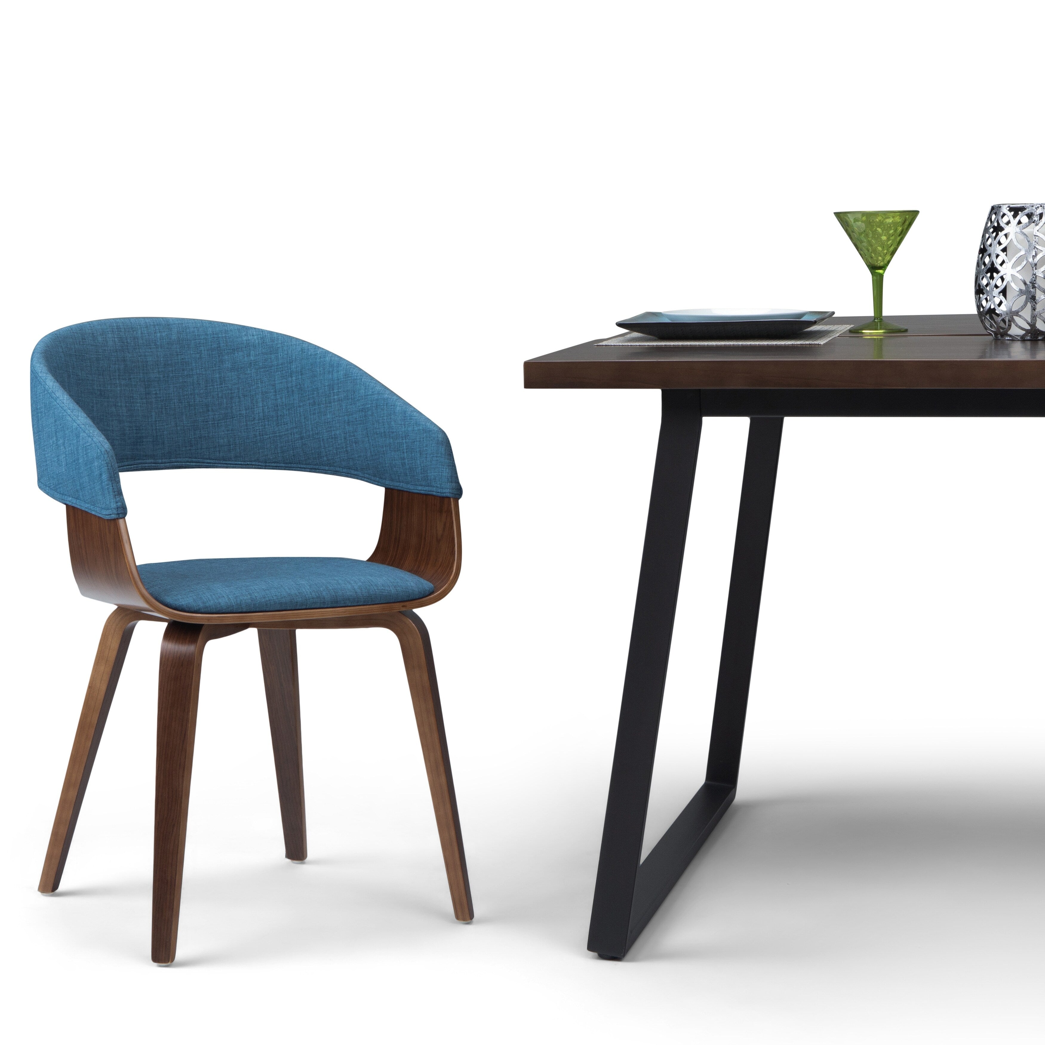 Wyndenhall Calinda Mid Century Bentwood Dining Chair In Charcoal Grey