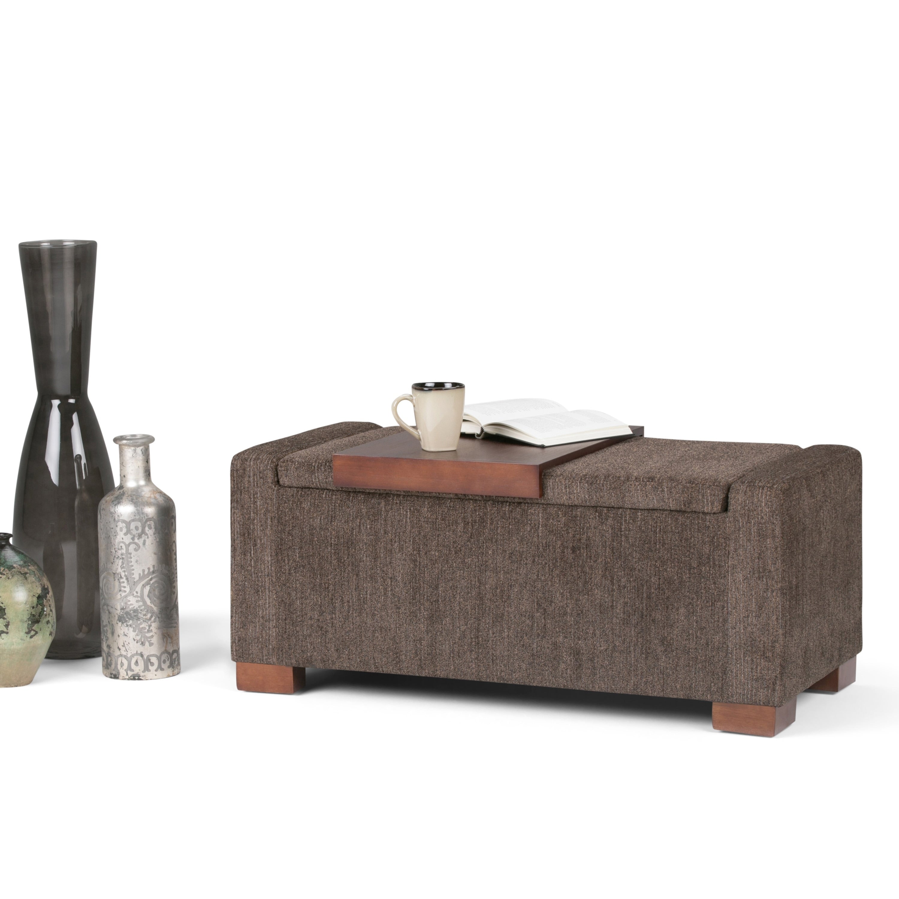 Wyndenhall Crosby Lift Top Upholstered Storage Ottoman
