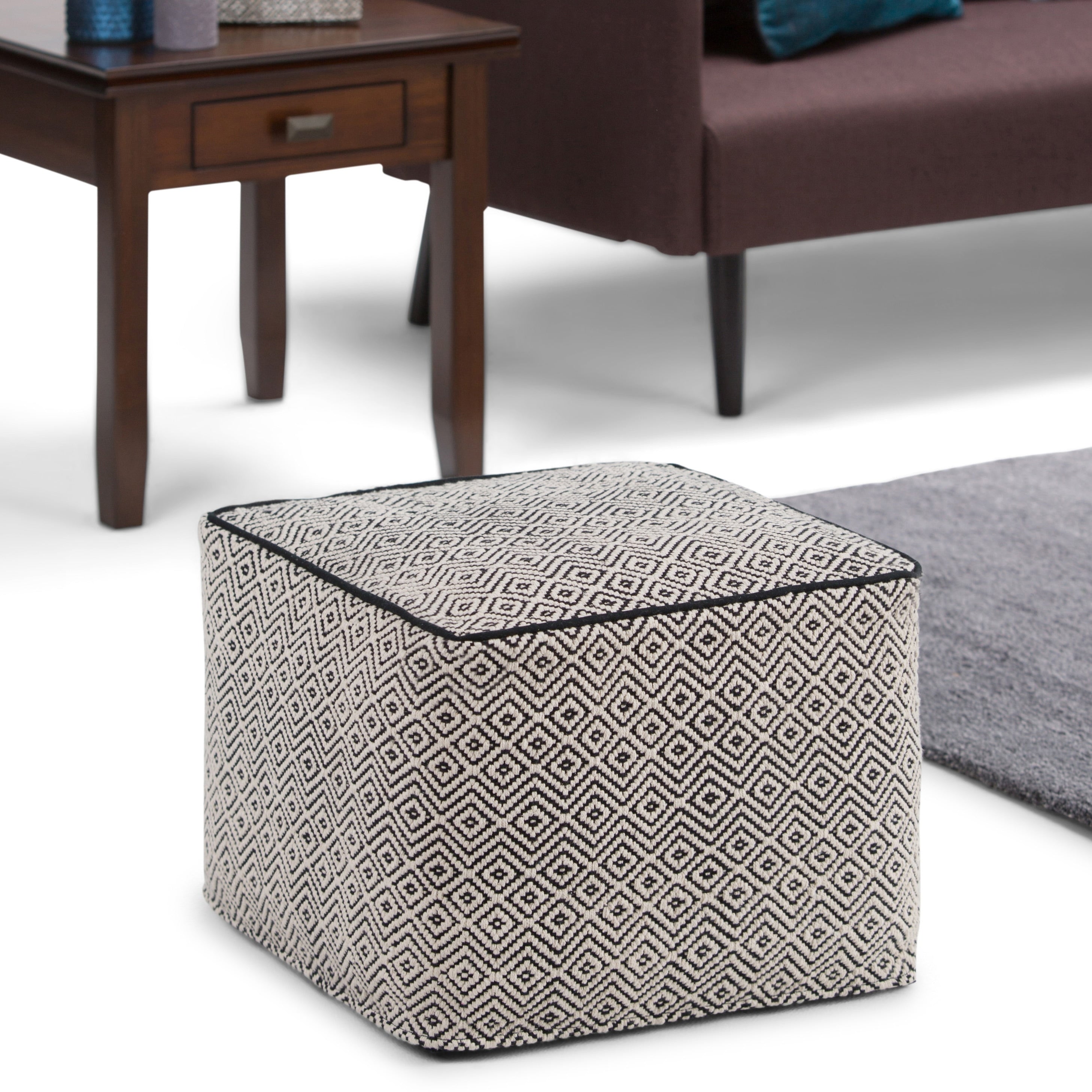 Wyndenhall Dougan Patterned Square Pouf