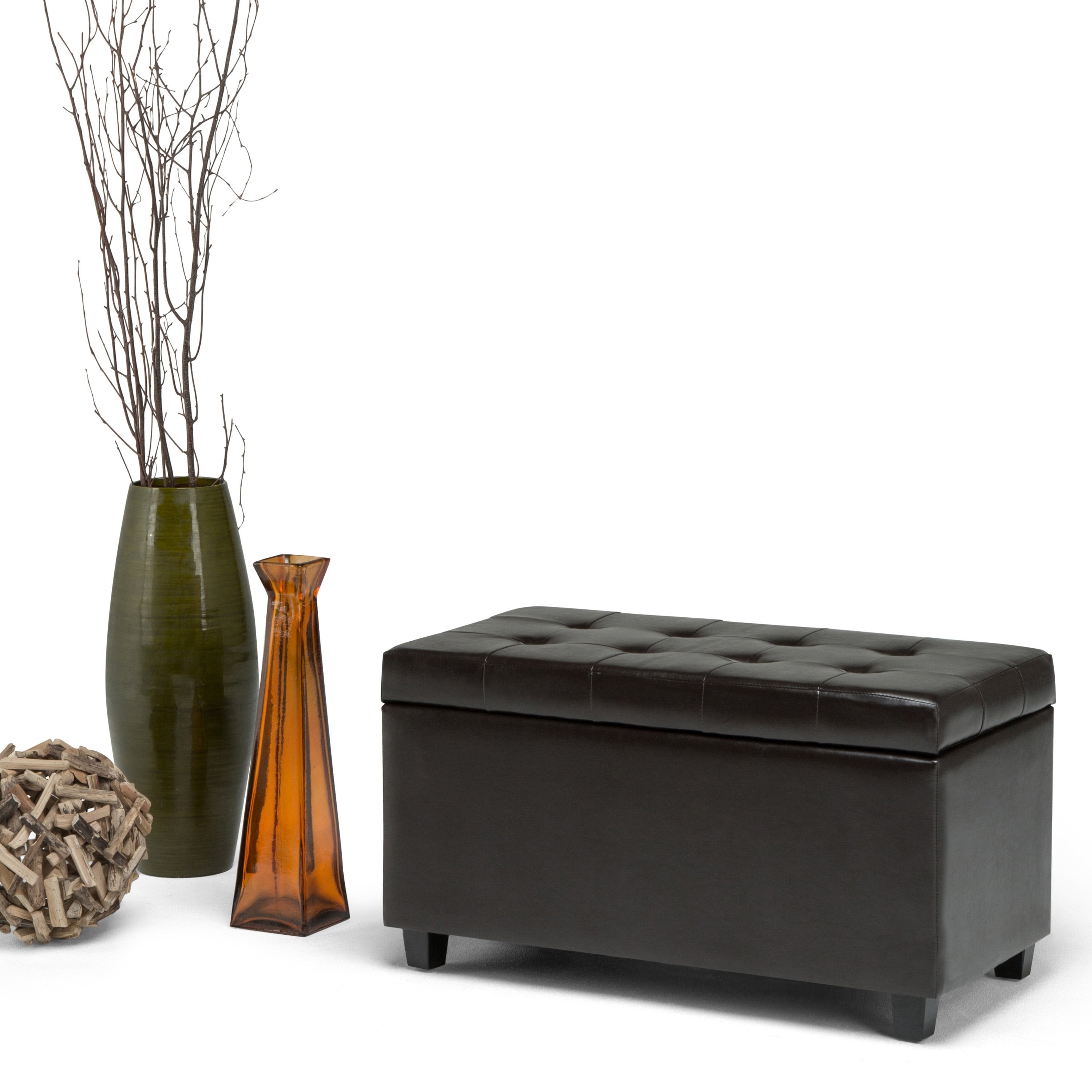 Wyndenhall Essex Faux Leather Storage Ottoman Bench