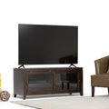 Wyndenhall Essex Solid Wood 48 Inch Wide Contemporary Tv Media Stand In Coffee Brown For Tvs Up To 50 Inches