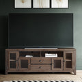 Wyndenhall Essex Solid Wood 72 Inch Wide Contemporary Tv Media Stand In Coffee Brown For Tvs Up To 80 Inches