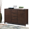 Wyndenhall Fabian Solid Wood 54 Inch Wide Modern Contemporary Sideboard Buffet In Warm Walnut Brown