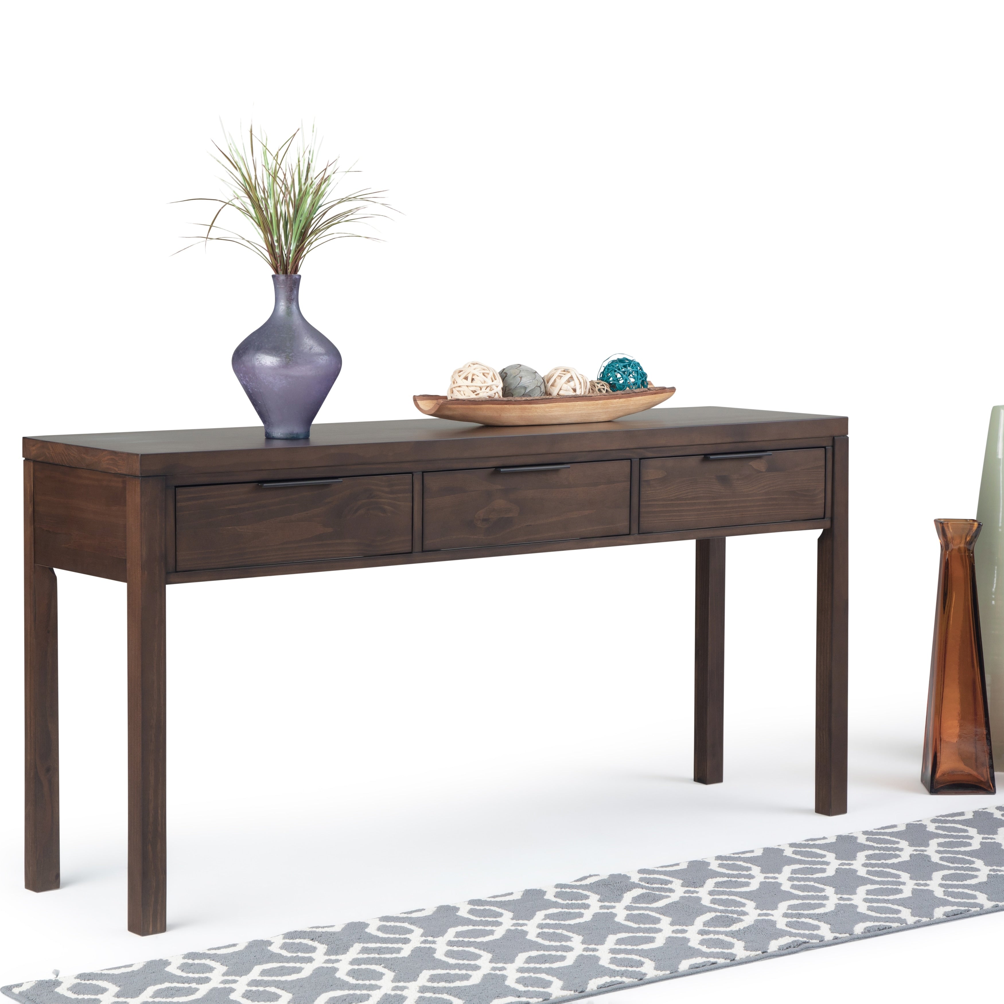 Wyndenhall Fabian Brown Wood Wide Console Table