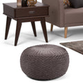 Wyndenhall Faye Velvet Round Pouf In Grey