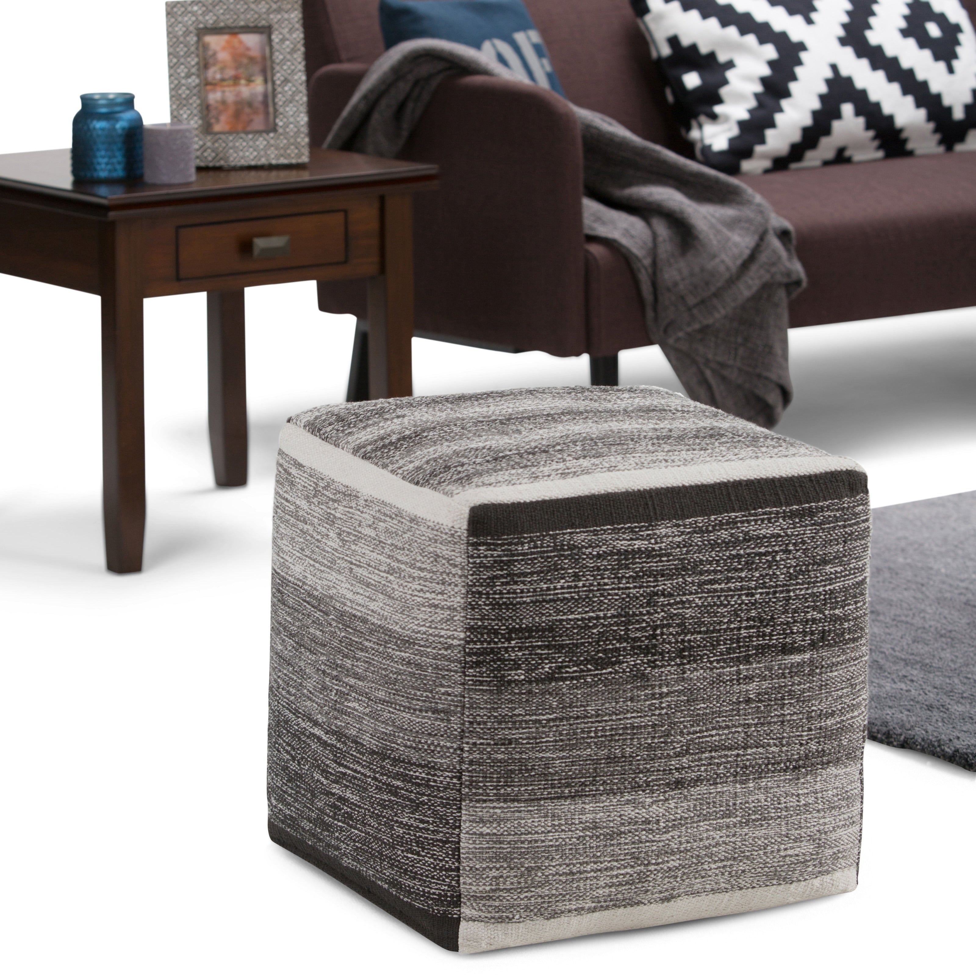 Wyndenhall Frances Patterned Cube Pouf