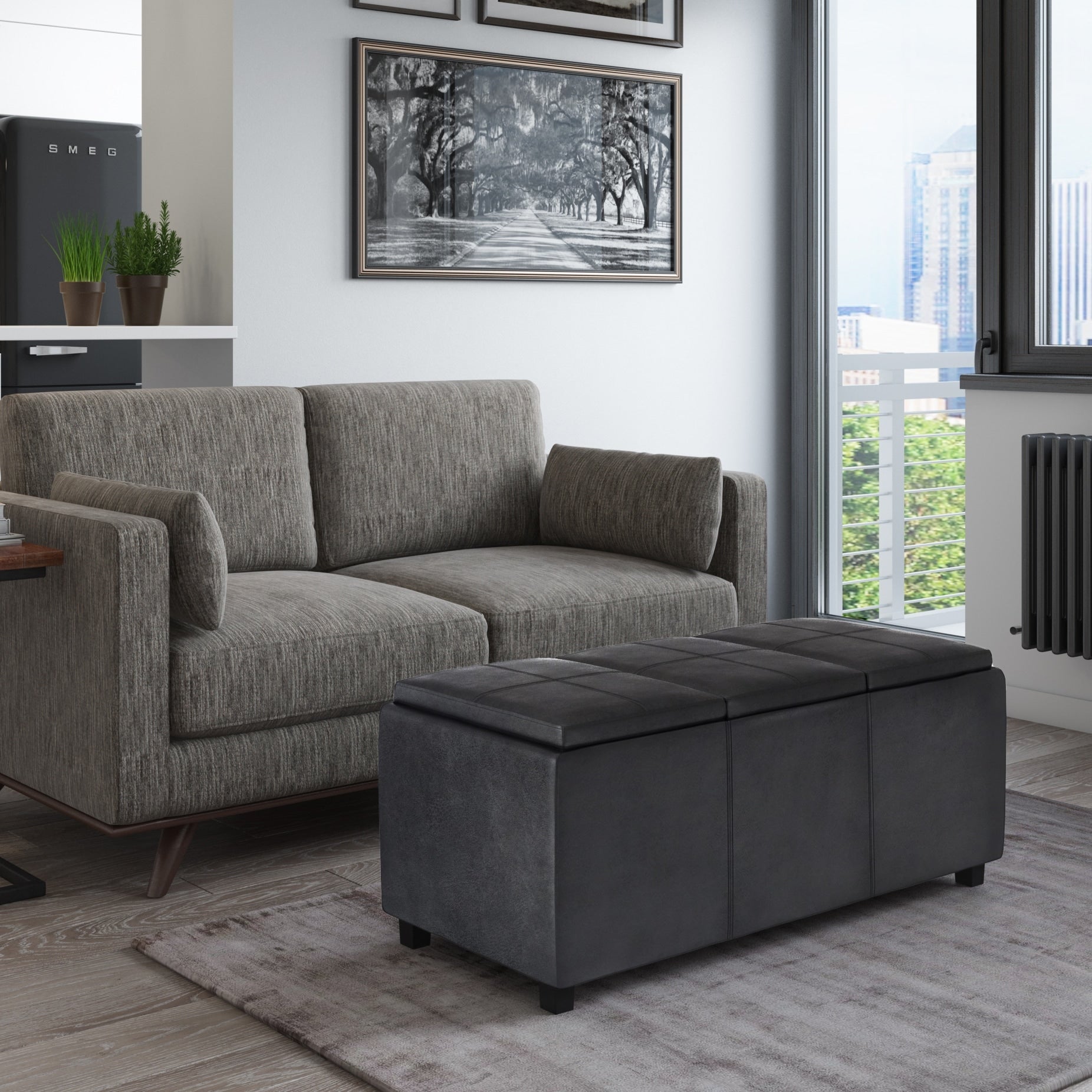 Wyndenhall Franklin Storage Ottoman With 3 Serving Trays