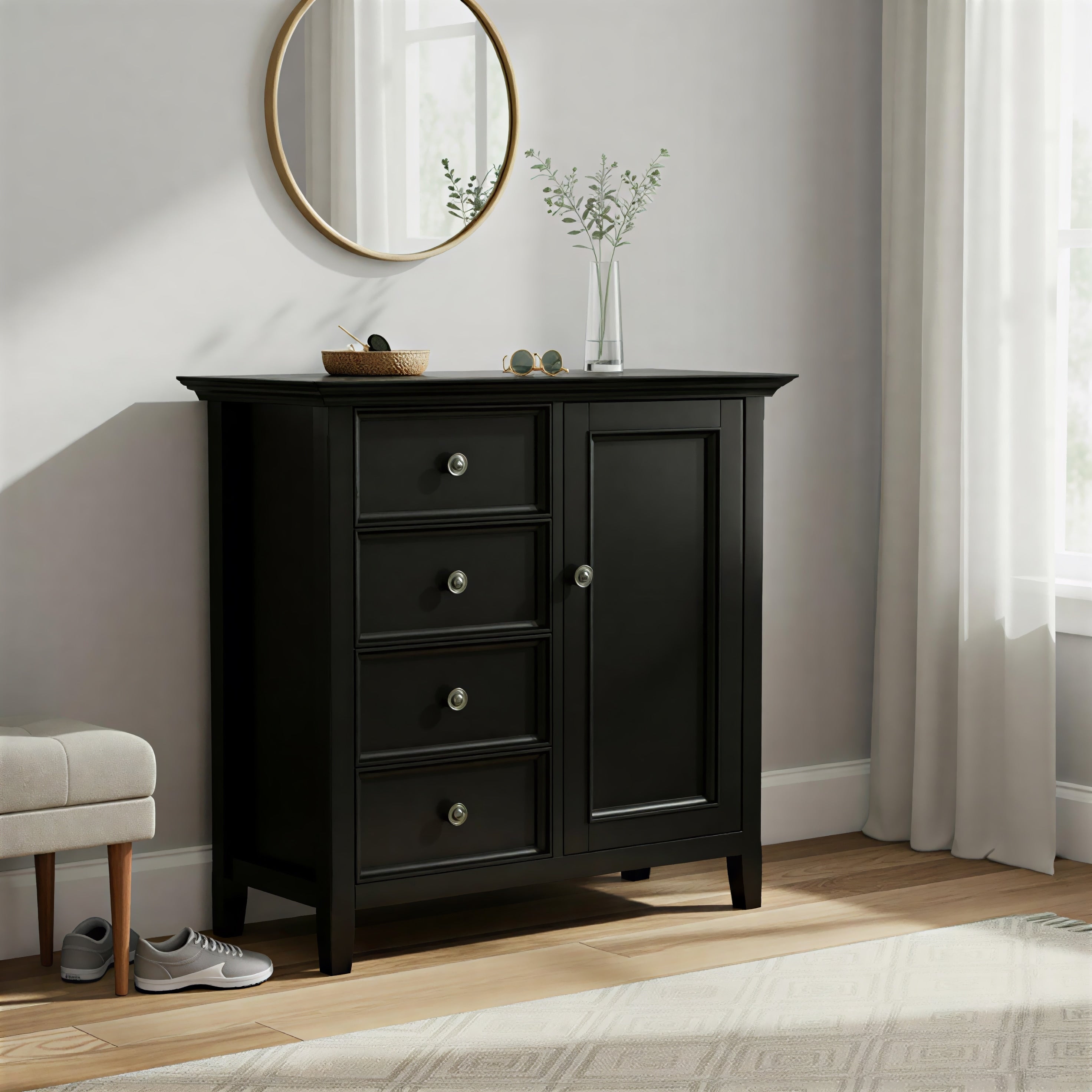 Wyndenhall Halifax Solid Wood 37 Inch Wide Transitional Medium Storage Cabinet 37 W X 17 D X 36 H