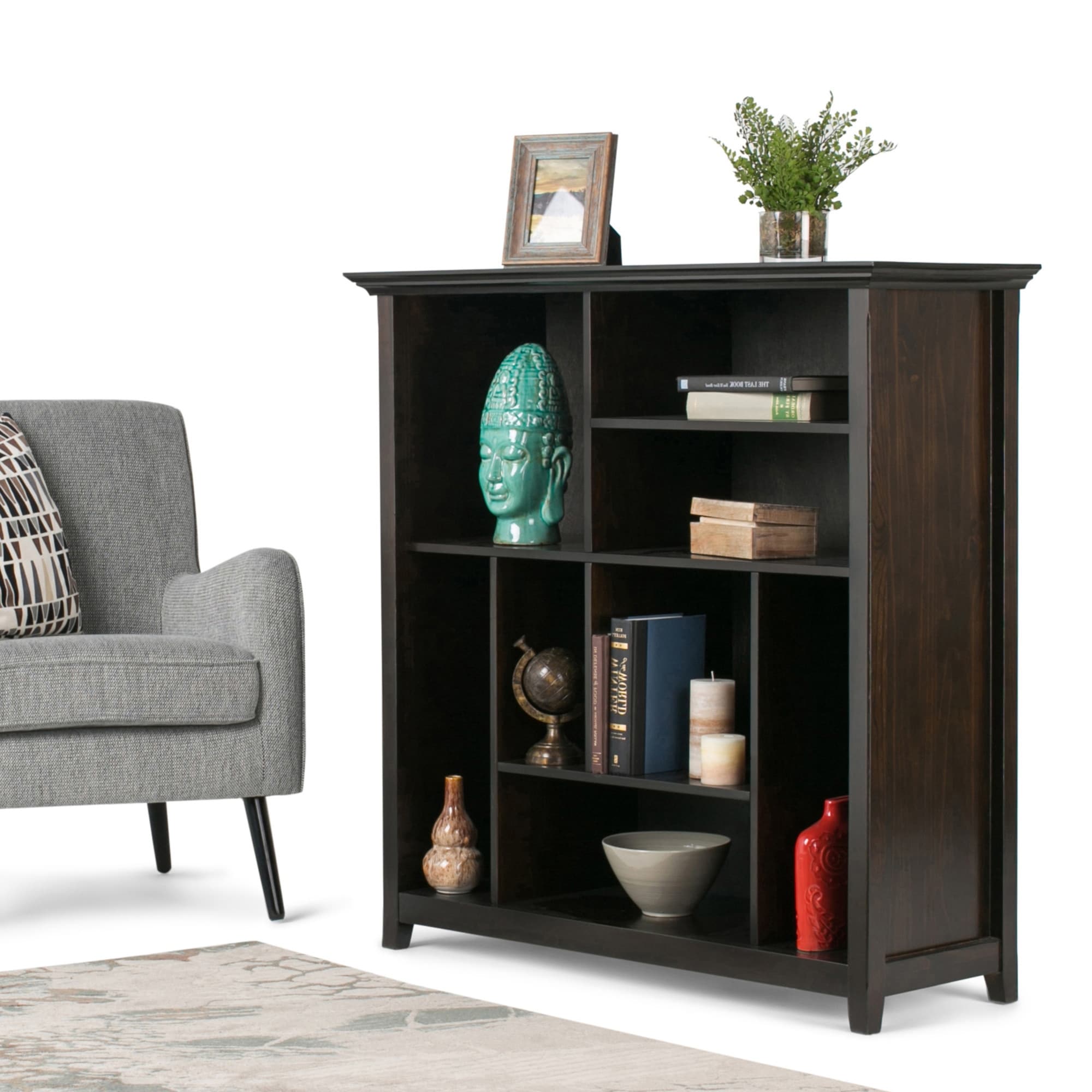 Wyndenhall Halifax Solid Wood 44 Inch X 44 Inch Transitional Multi Cube Bookcase And Storage Unit 44 Inches Wide
