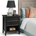 Wyndenhall Halifax Solid Wood 24 Inch Wide Traditional Bedside Nightstand Table In Dark Brown