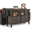 Wyndenhall Halifax Solid Wood 48 Inch Wide Transitional Console Sofa Table Hickory Brown