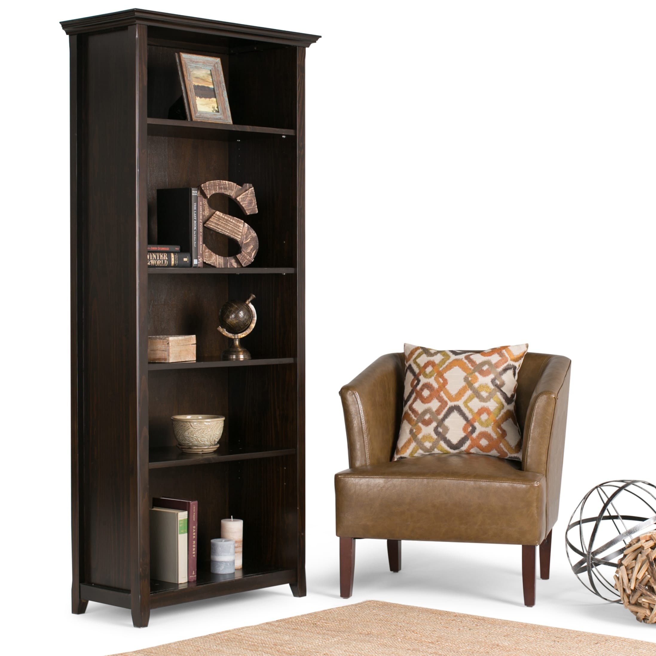 Wyndenhall Halifax Dark Brown 5 Shelf Bookcase