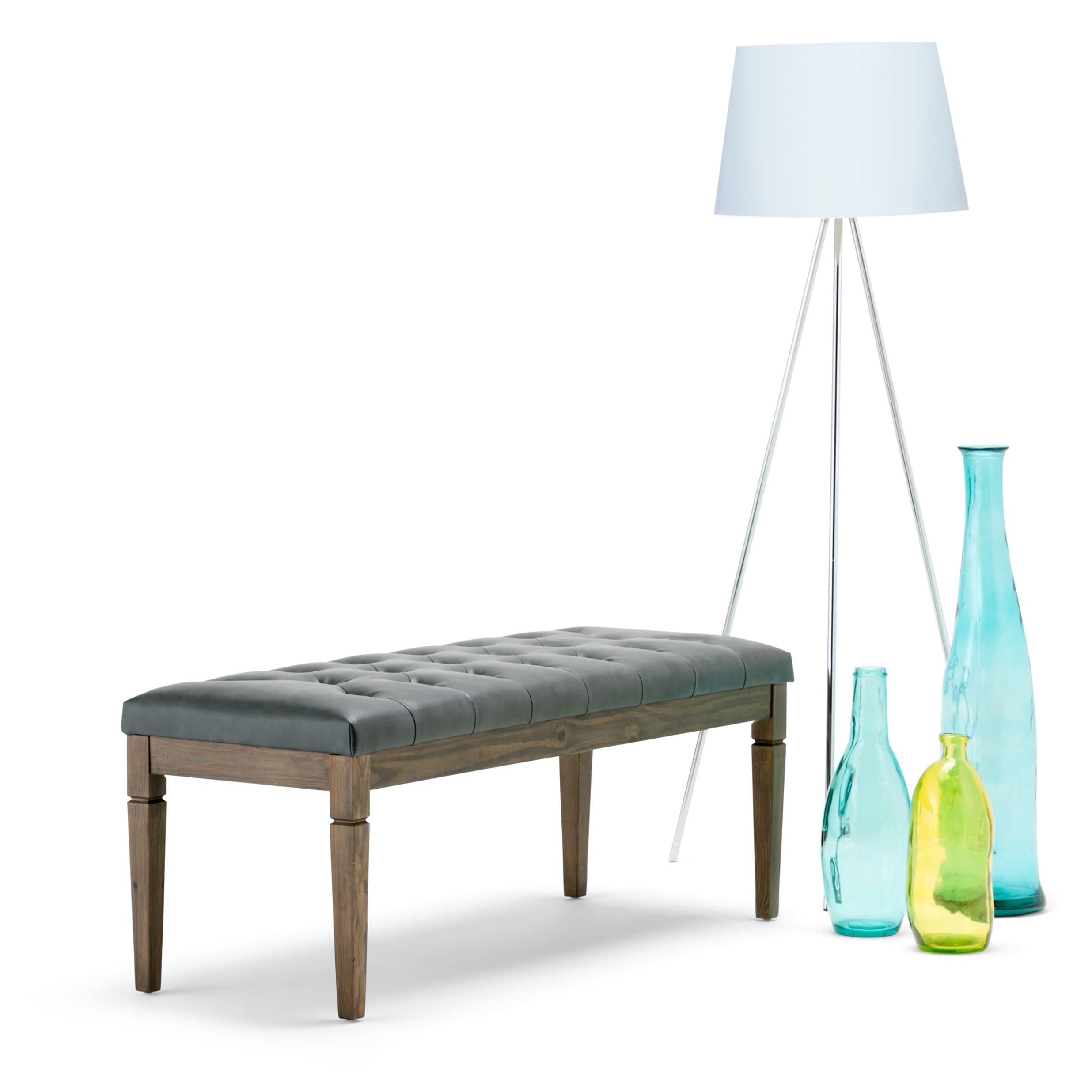 Wyndenhall Hopewell 48 Inch Wide Traditional Tufted Ottoman Bench