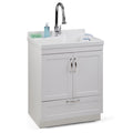 Wyndenhall Janine 28 Inch All In One Laundry Cabinet With Abs Sink Pull Out Faucet White