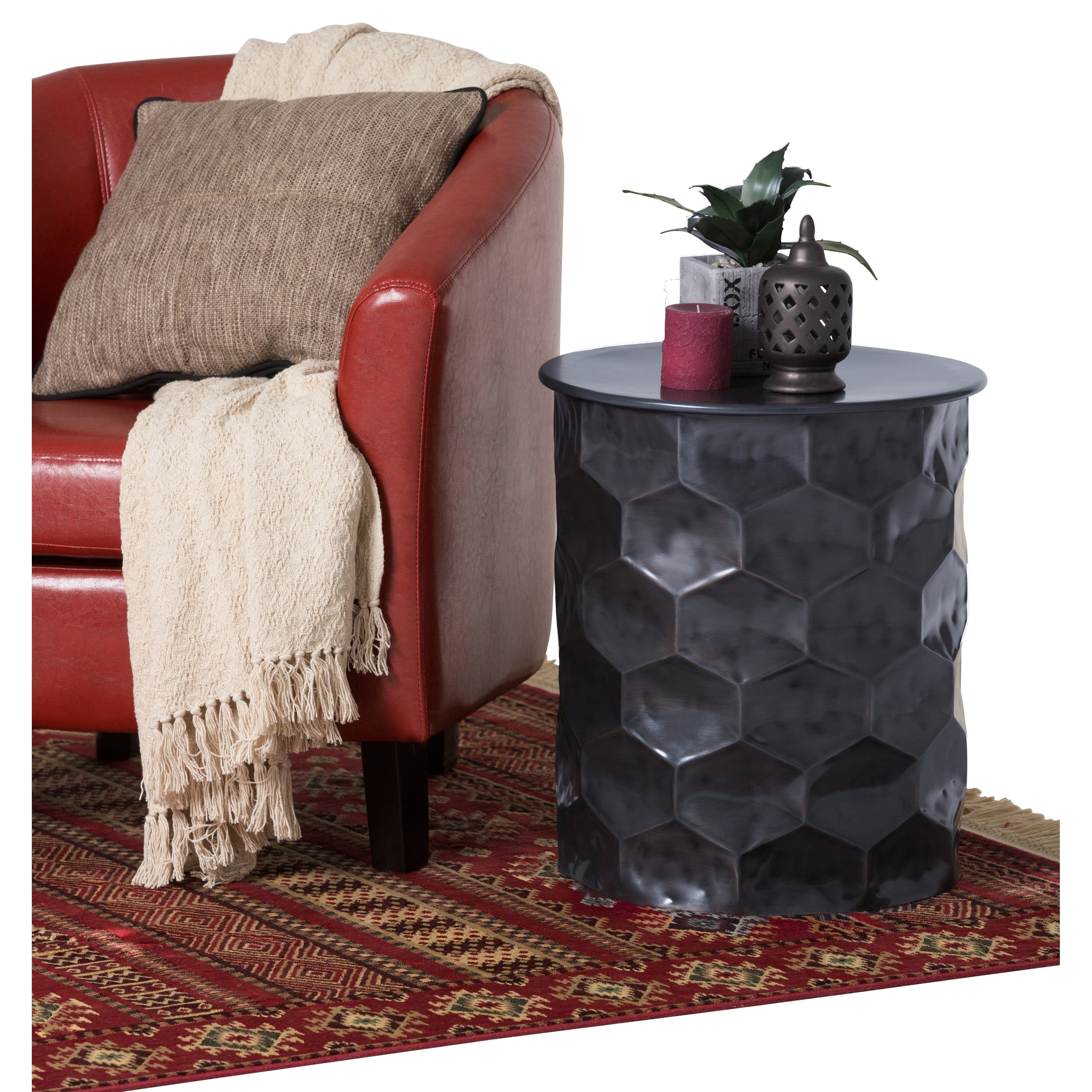 Wyndenhall Kacey Metal Storage Accent Side End Table In Antique Bronze