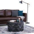 Wyndenhall Kacey Round Metal Storage Coffee Table In Antique Bronze