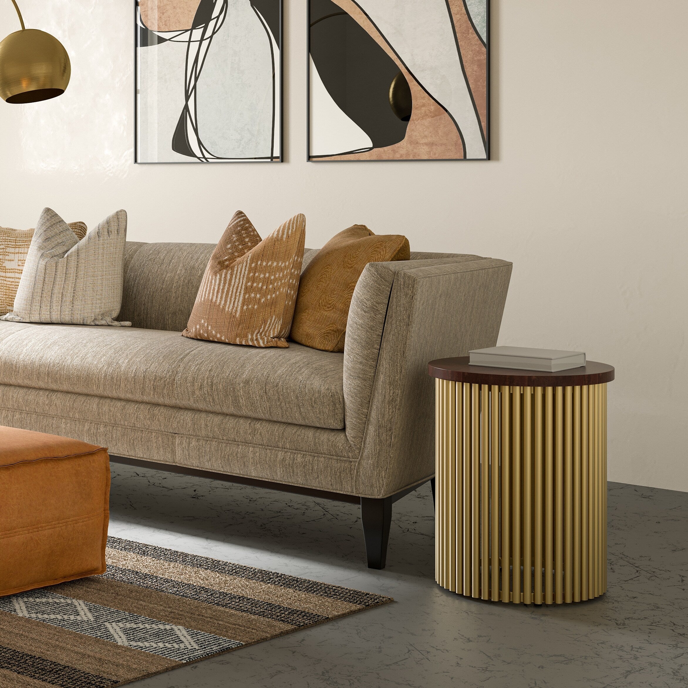 Wyndenhall Karl Metal And Solid Mango Wood Accent Side End Table