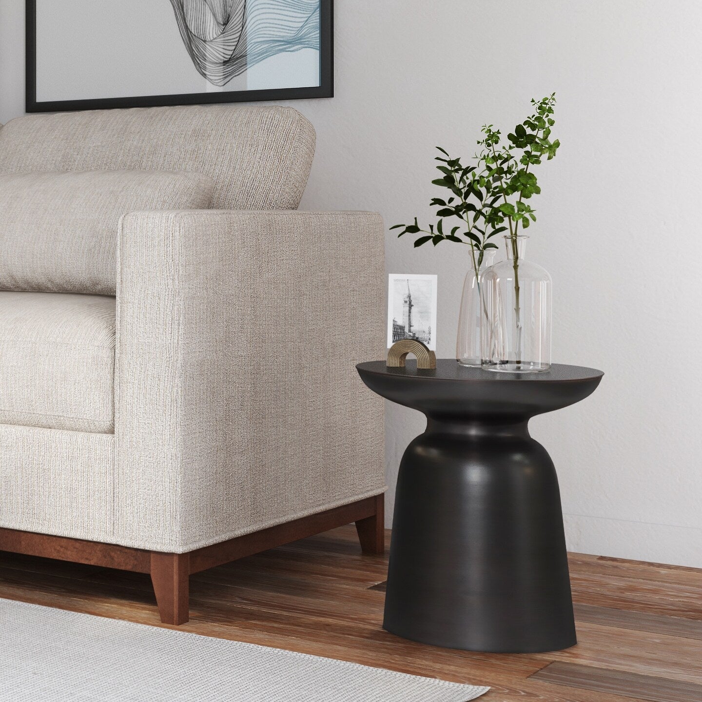 Wyndenhall Layne Metal Accent Drum Side Table In Gold