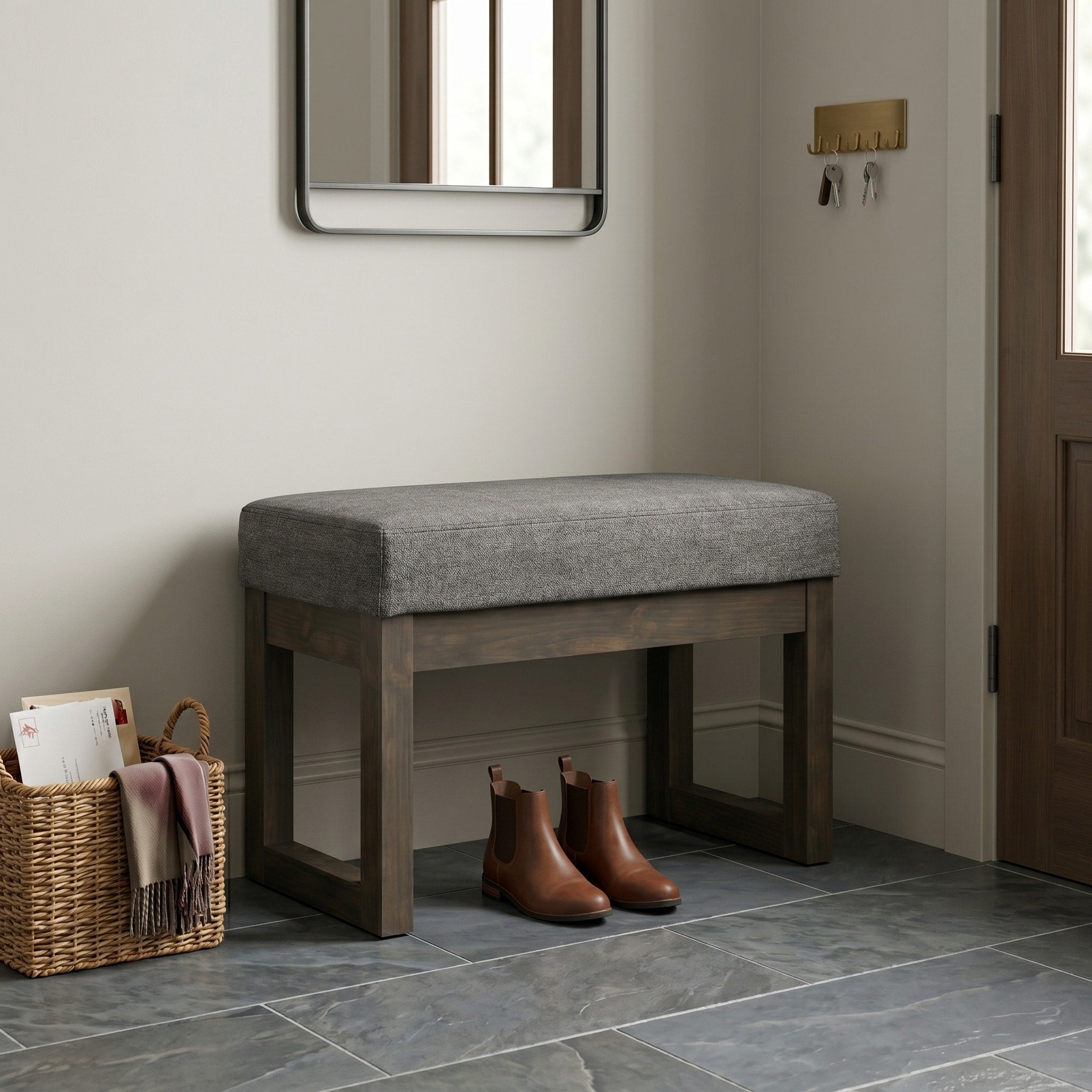 Wyndenhall Madison Small Upholstered Ottoman Bench Footstool