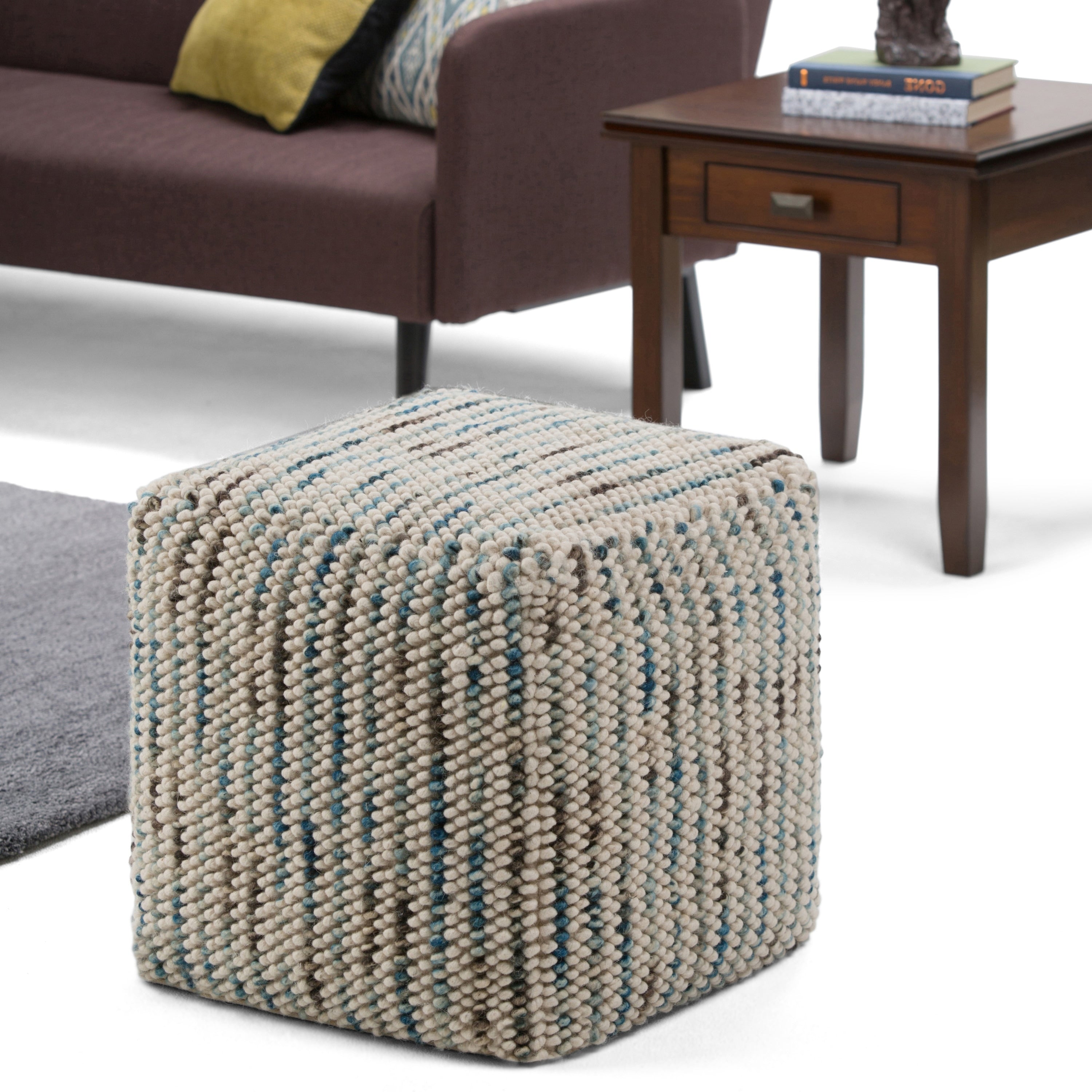 Wyndenhall Malcolm Woven Cube Pouf
