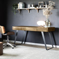Wyndenhall Mitchell Modern Industrial Solid Acacia Wood Metal Desk