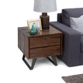 Wyndenhall Mitchell Modern Industrail Solid Acacia Wood Metal Side End Table