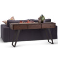 Wyndenhall Mitchell Modern Industrial Solid Acacia Wood And Metal Industrial Console Sofa Table