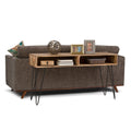 Wyndenhall Moreno Solid Mango Wood And Metal Industrial Console Sofa Table With Hairpin Legs