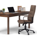 Wyndenhall Parks Swivel Adjustable Executive Computer Office Chair In Distressed Brown