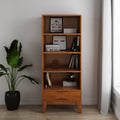 Wyndenhall Pearson Mid Century Solid Hardwood Bookcase With Storage