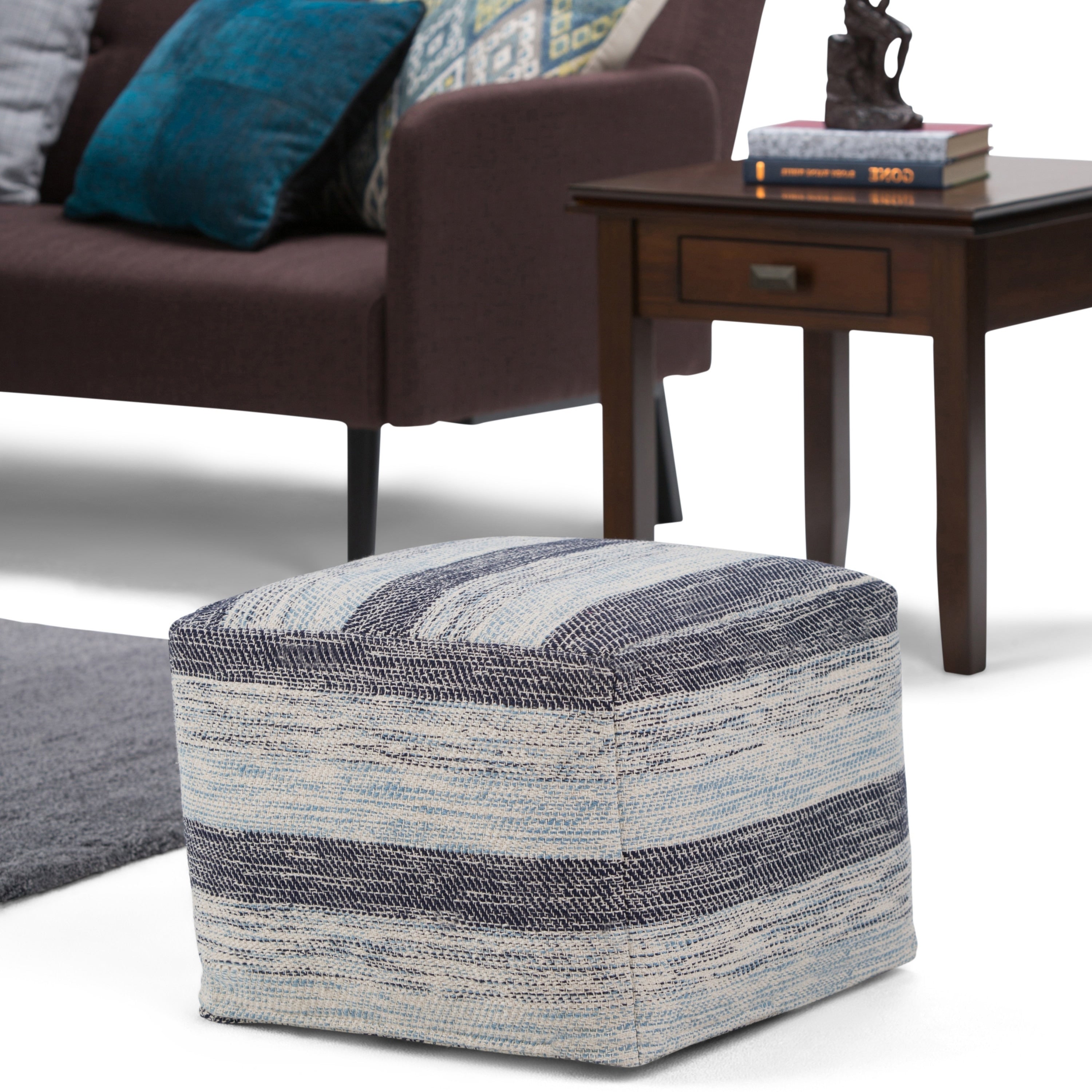 Wyndenhall Portia Patterned Square Pouf