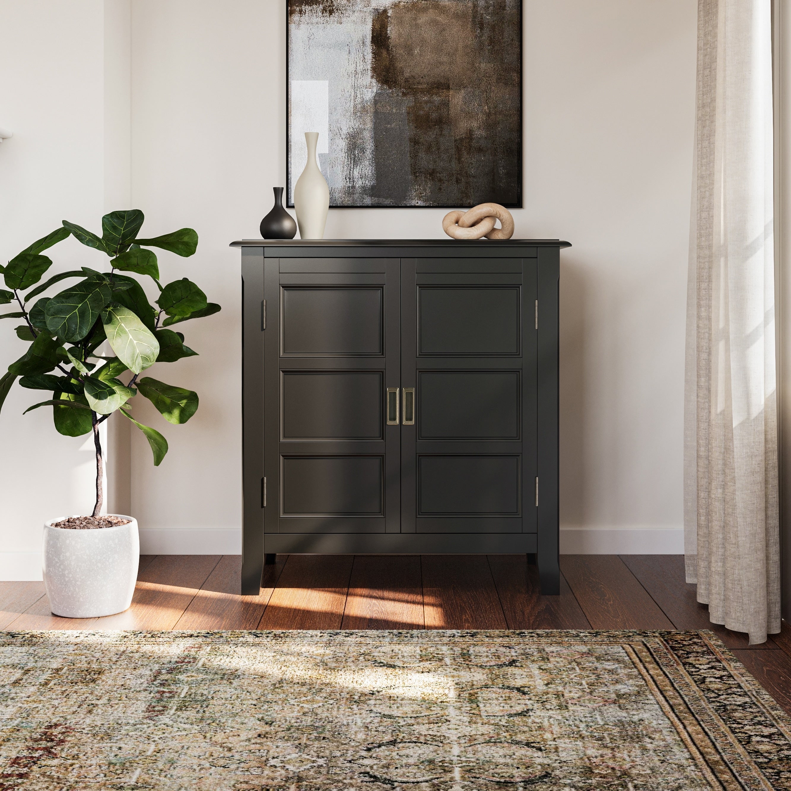Wyndenhall Portland Espresso Low Storage Cabinet
