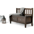 Wyndenhall Portland Espresso Brown Entryway 2 Drawer Storage Bench