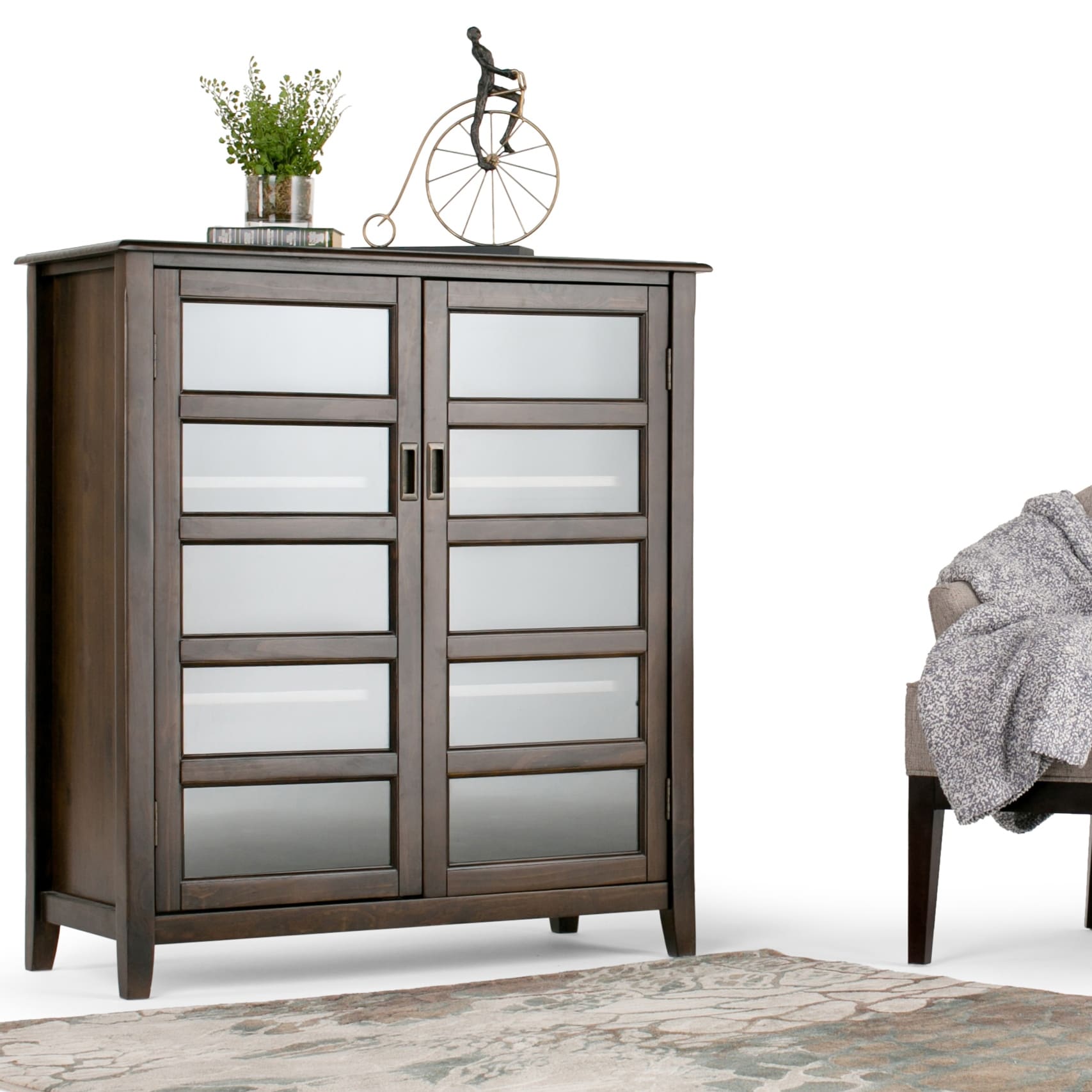 Wyndenhall Portland Solid Wood 40 Inch Wide Traditional Medium Storage Cabinet 40 Inches Wide