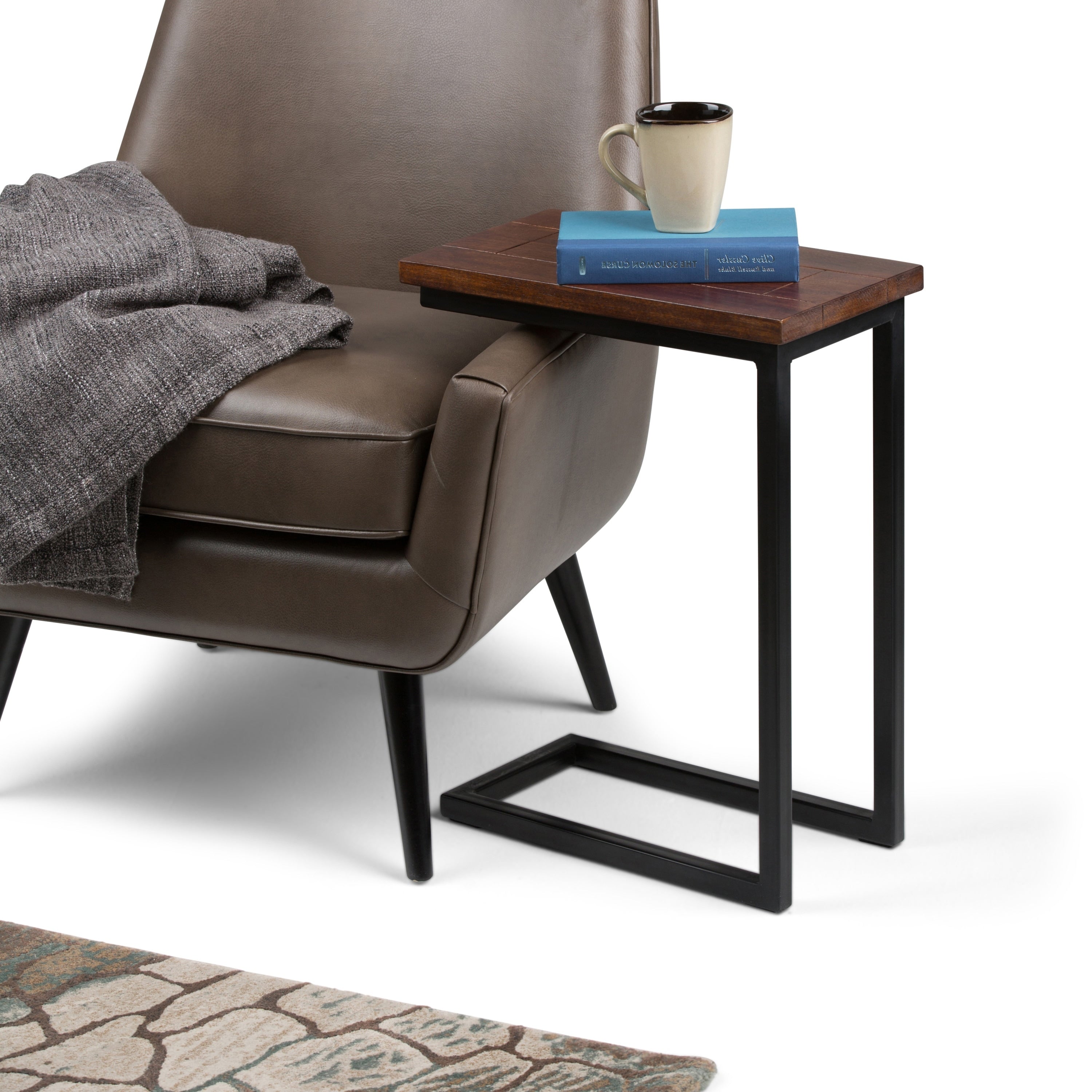 Wyndenhall Rhonda C Side End Table In Dark Cognac Brown