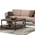 Wyndenhall Rhonda Square Coffee Table In Dark Cognac Brown