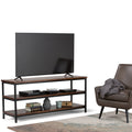 Wyndenhall Rhonda Solid Mango Wood 60 Inch Wide Modern Industrial Tv Media Stand In Dark Cognac Brown For Tvs Up To 65 Inches