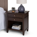 Wyndenhall Sterling Solid Wood 24 Inch Wide Contemporary Bedside Nightstand Table