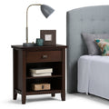 Wyndenhall Stratford Solid Wood 24 Inch Wide Contemporary Bedside Nightstand Table