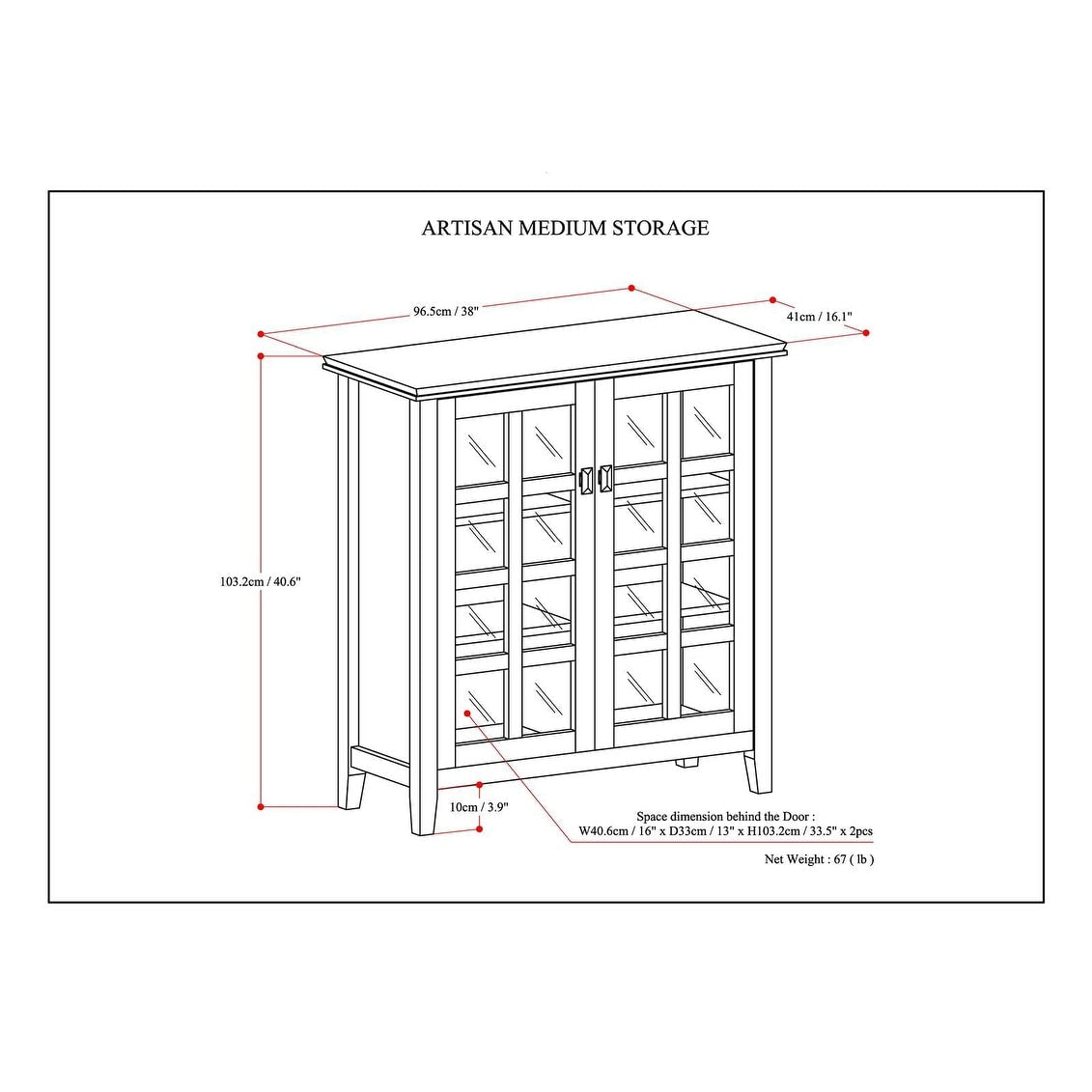 Wyndenhall Stratford Auburn Brown Medium Storage Media Cabinet Buffet