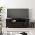 Wyndenhall Stratford Solid Wood 72 Inch Wide Contemporary Tv Media Stand In Medium Auburn Brown For Tvs Up To 80 Inches