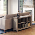 Wyndenhall Stratford Solid Wood 57 Inch Wide Contemporary 8 Cube Storage Sofa Table In Russet Brown 57 Inches Wide