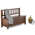 Wyndenhall Stratford Solid Wood 48 Inch Wide Contemporary Entryway Storage Bench 48 Inches Wide